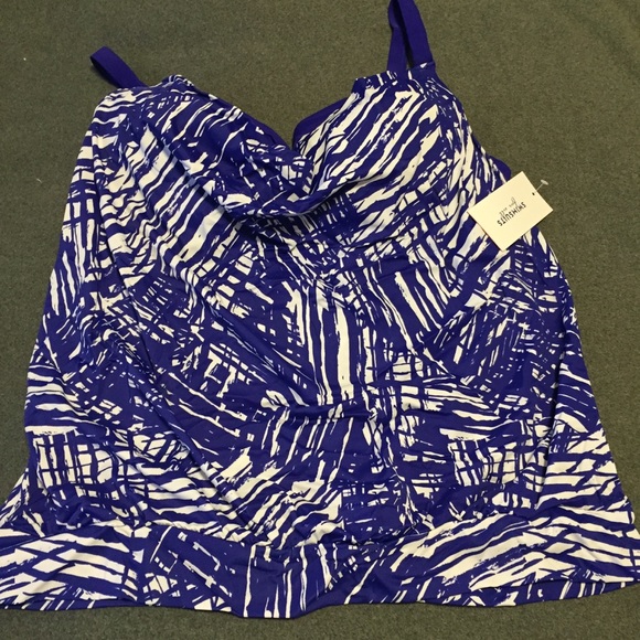 Swimsuits For All Swim Nwt Swimsuits For All Bra Size 38ddd Blouson Tankini Top Ddd Cup